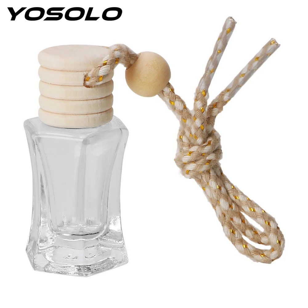 

Car Air Freshener Empty Glass Perfume Bottle Car-styling Fragrance For Essential Oils Diffuser Hanging Ornament