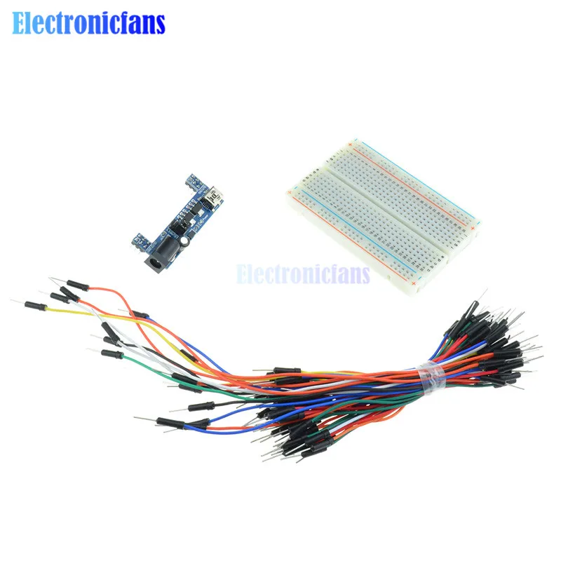 

MB102 Power Supply Module 3.3V 5V+MB102 Breadboard Board 400 Points+Jumper cable