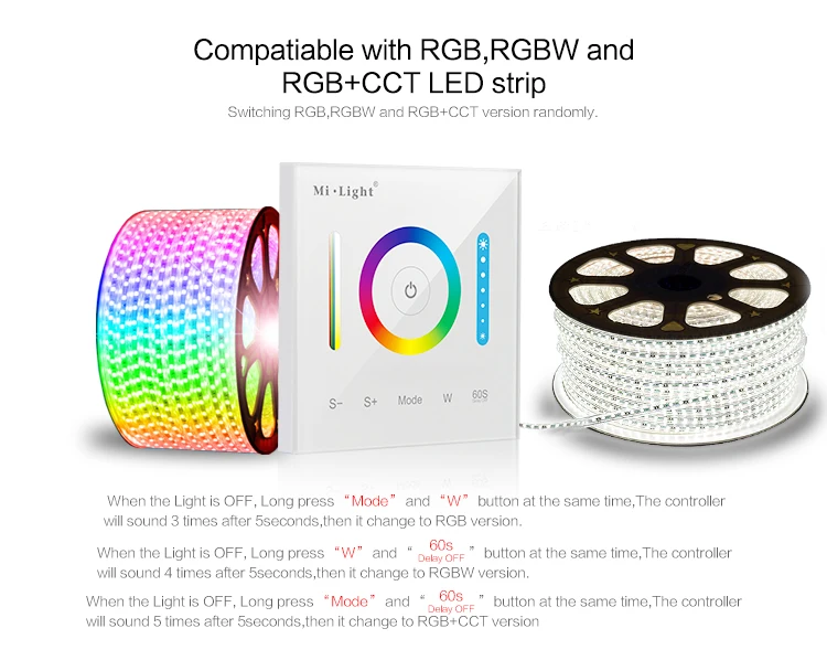 DC12V-24V Ми свет P1 P2 P3 Смарт Панель контроллер для Яркость температура RGB/RGBW/RGB + CCT Светодиодная лента/Панель свет/настенный светильник