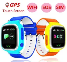 Дешевые Слизняк gps Детские умные часы Q90 для Smartwatch С 1,22 дюйма Сенсорный экран SOS вызова расположение трекер для детей безопасный best подарок