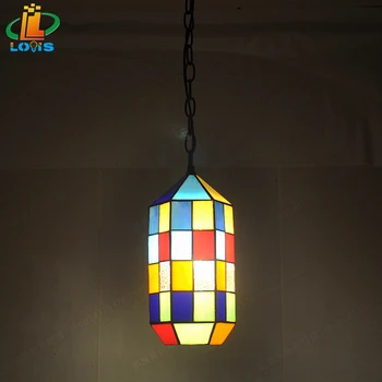 

Mosaic European style retro glazed restaurant, bar, coffee shop, Mediterranean bar, single head Chandelier