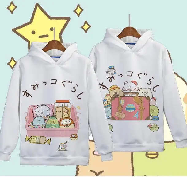 Sumikko gurashi/семейная осенне-зимняя толстовка с капюшоном для мамы, женские и мужские для мальчиков и девочек, детская рубашка детские футболки, одежда