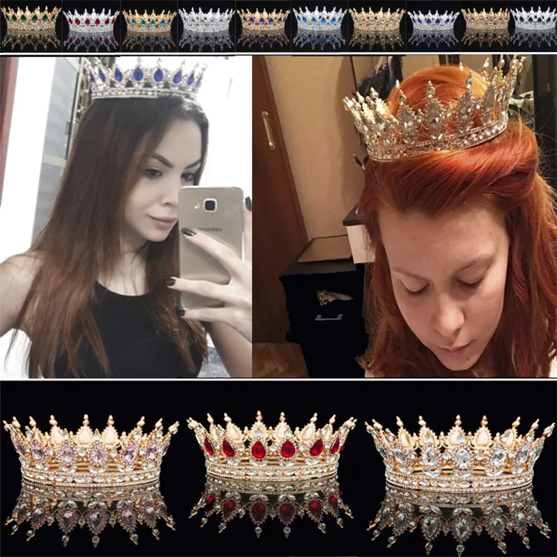 2019 модная Великолепная Большая 14 см барокко кристалл королева король круглая