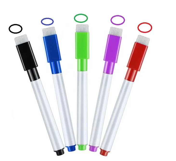 5 шт. Магнитная маркерная ручка белая доска ручка стираемая тонкая ручка с ластиком резиновая магнитная ручка щетка магниты на холодильник - Цвет: 5colors