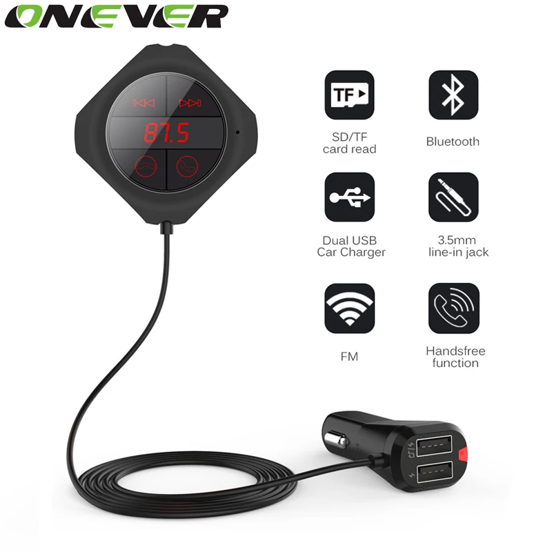 Автомобильный FM трансмиттер Onever Bluetooth модулятор mp3 плеер TF U диск зарядное