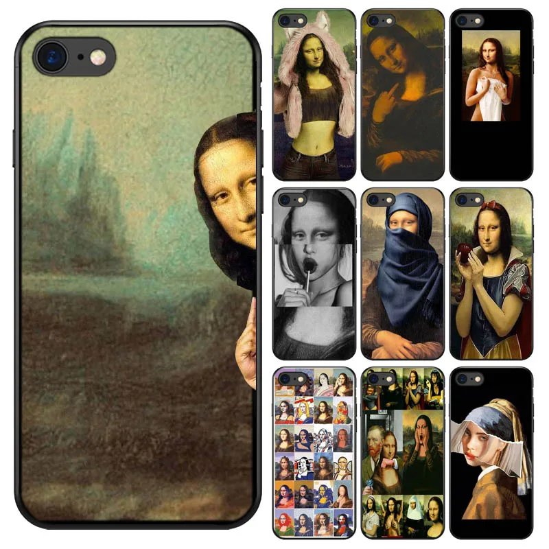 Силиконовый чехол для iphone caso x Arte Mona lisa de Apple 7 8 более Xs r 11 12Pro mini Max | Мобильные