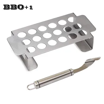 

Jalapeno Grill Rack and Corer Set Barbecue Stainless Steel Chili Pepper Roasting Rack for Cook Chili Chicken Legs Wings BBQ Tool