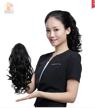 Long big volume waves in real hair wigs horsetail female long hair horse-hair wig is clear