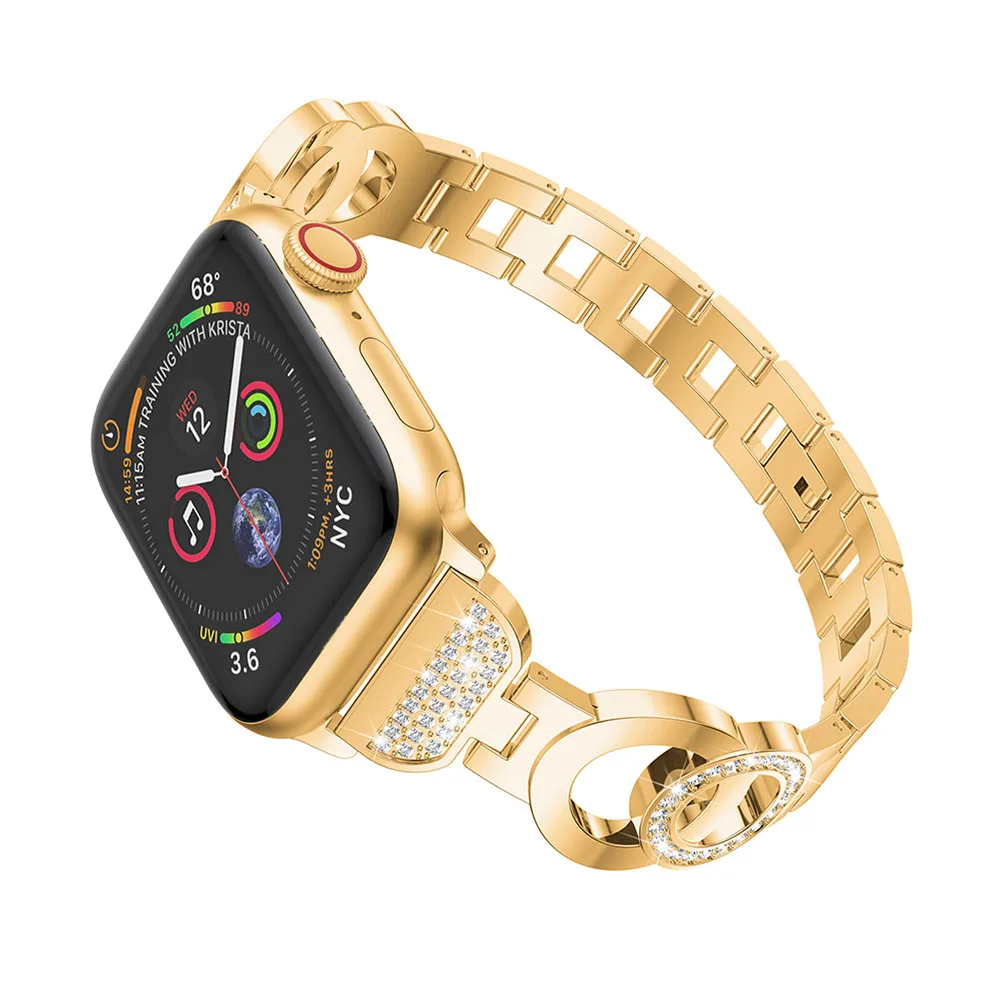 

smart accessories Stainless Steel strap For Apple Watch band Bracelet series 1/2/3/4 42mm 38mm 40mm 44mm women crystal Wristband