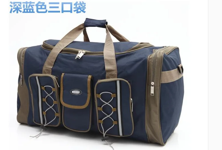 65L большая Вместительная дорожная сумка для мужчин и женщин, водонепроницаемая сумка через плечо, дорожная сумка для путешествий, 600D нейлоновая дорожная сумка, складная сумка для путешествий - Цвет: blue