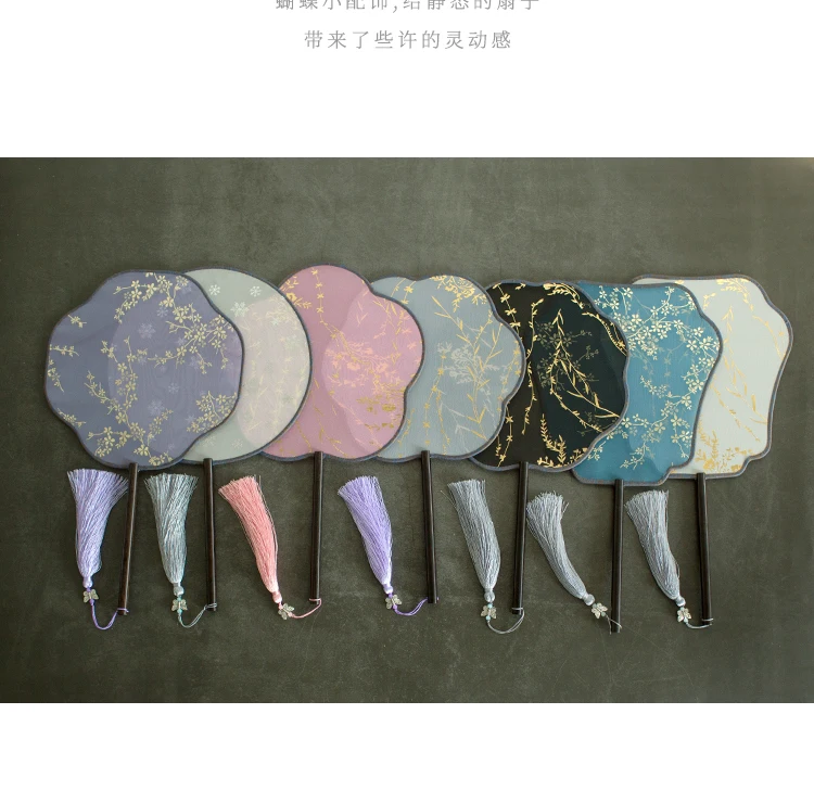 Летняя винтажная Китайская вышивка круглые вентиляторы красочные дропшиппинг изысканная ручная работа династия Хань украшение из шелка вееры
