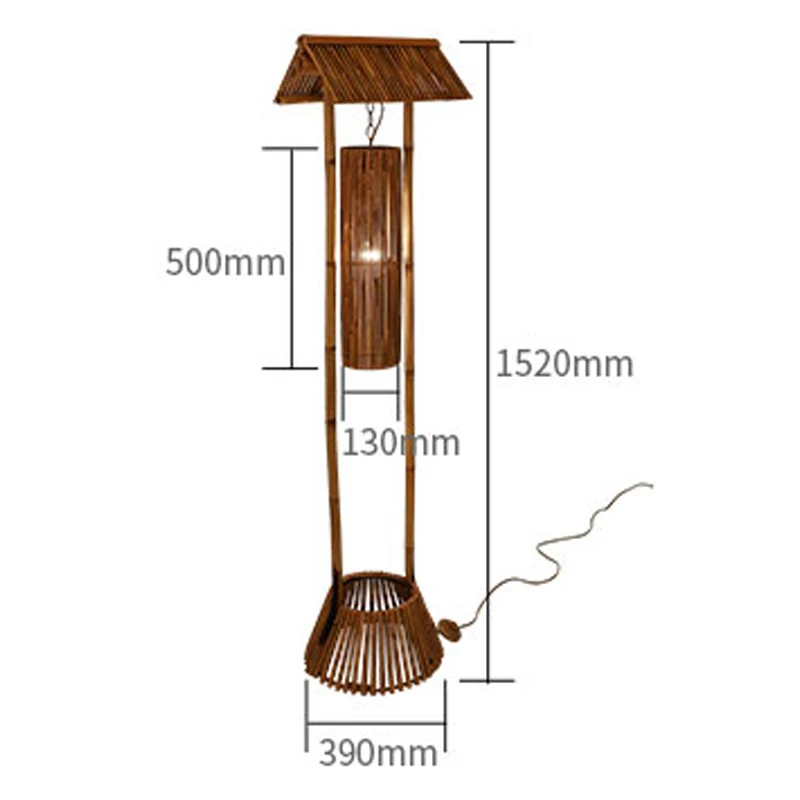 SGROW страна Стиль бамбука, торшеры для столовой Спальня Гостиная чердак сада стоя фонари светильник с E27 лампы
