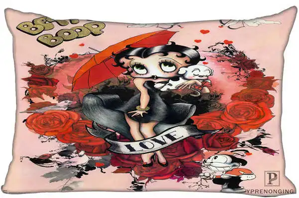 Пользовательские Betty Boop наволочка прямоугольник Наволочки на молнии 35x45,40x60 см(одна сторона печать) 180516-07 - Цвет: Rectangle Pillowcase