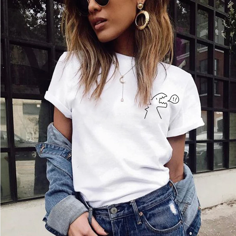 Summer Women T-shirt VOGUE Letter Printed Tshirts Casual Tops Tee Harajuku Vintage White Shirt Woman Clothing Female - Цвет: 1191