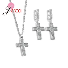 Kreuz Geformt Schmuck Set 925 Sterling Silber Mode-Design Schmuck Set Für Frauen Clssic Stil Hochzeit Schmuck