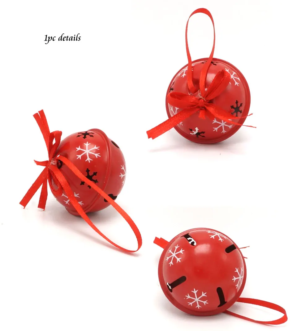 Рождественское украшение 6 шт. Красный Железный маленький колокольчик для дома Снежинка 50 мм колокольчик Рождественская елка украшения принадлежности