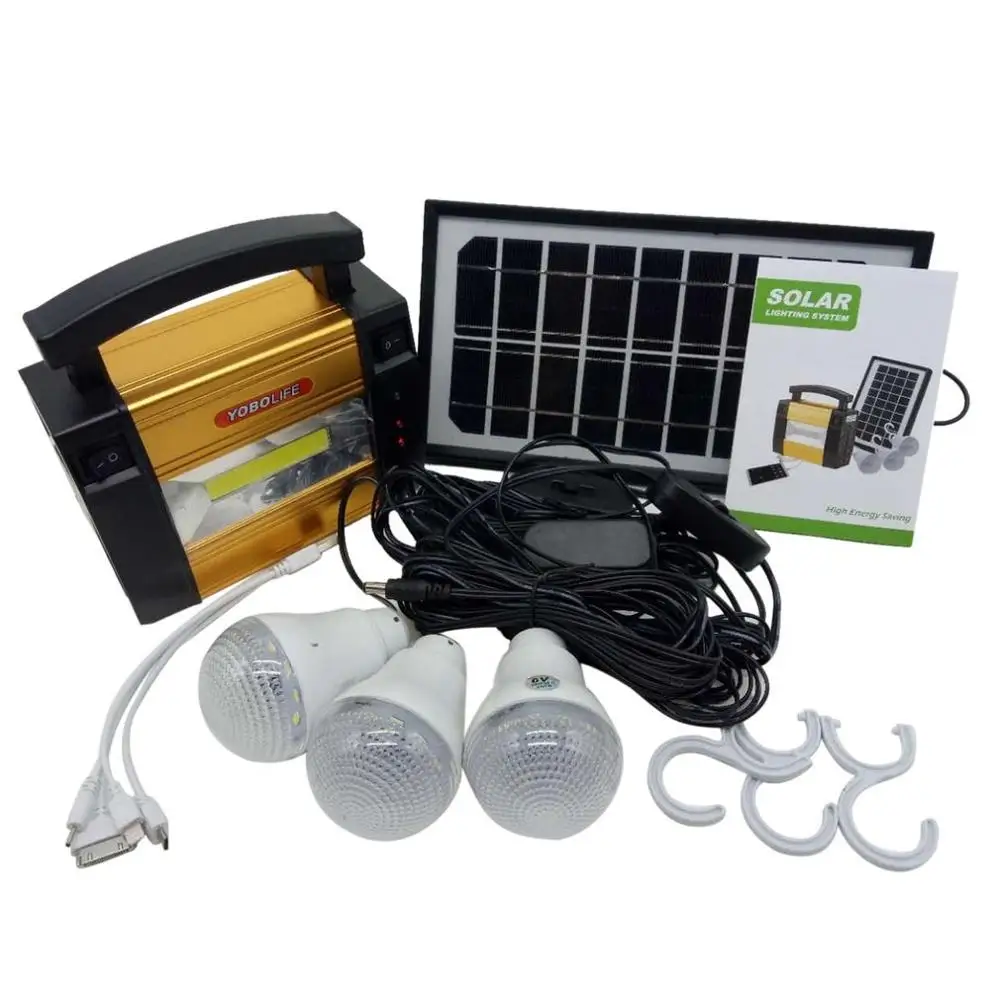 

Portable Size Solar Panel Storage Power Generator Home Outdoor Camping Power System Generator for LED Bulbs