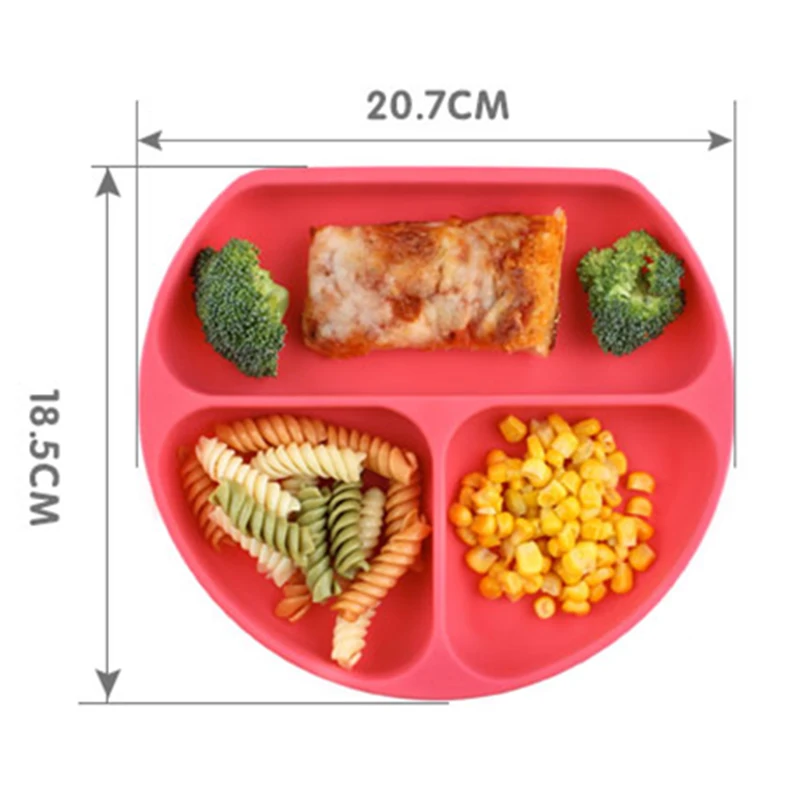 Детский Силиконовый поднос для детей с присоской, посуда для кормления детей Нескользящие чаша BPA БЕСПЛАТНО Младенческая Столовая Посуда MBG0404