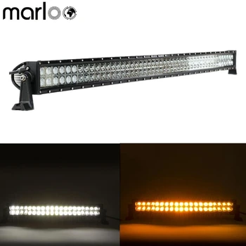 

Marloo 300W LED Light bar 52" Straight Or Curved Led Light Combo Beam Amber White LED Work Light Fog Driving 4X4 Offroad Lamp