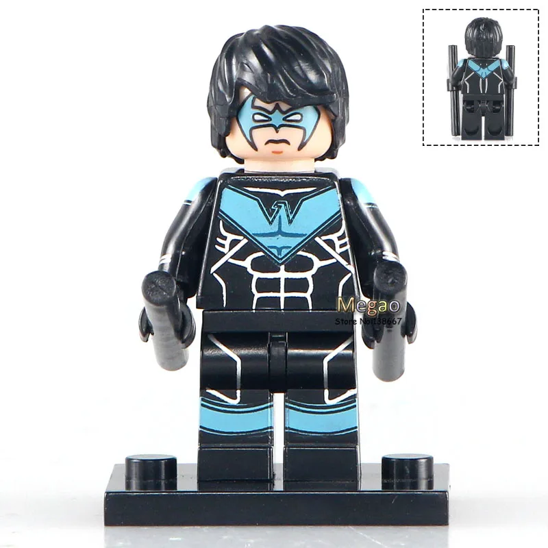50 шт./лот Nightwing член Грейсон куклы DC Супер Герои Бэтмен серии детективные комиксы, строительные блоки детские игрушки - Цвет: Дерево