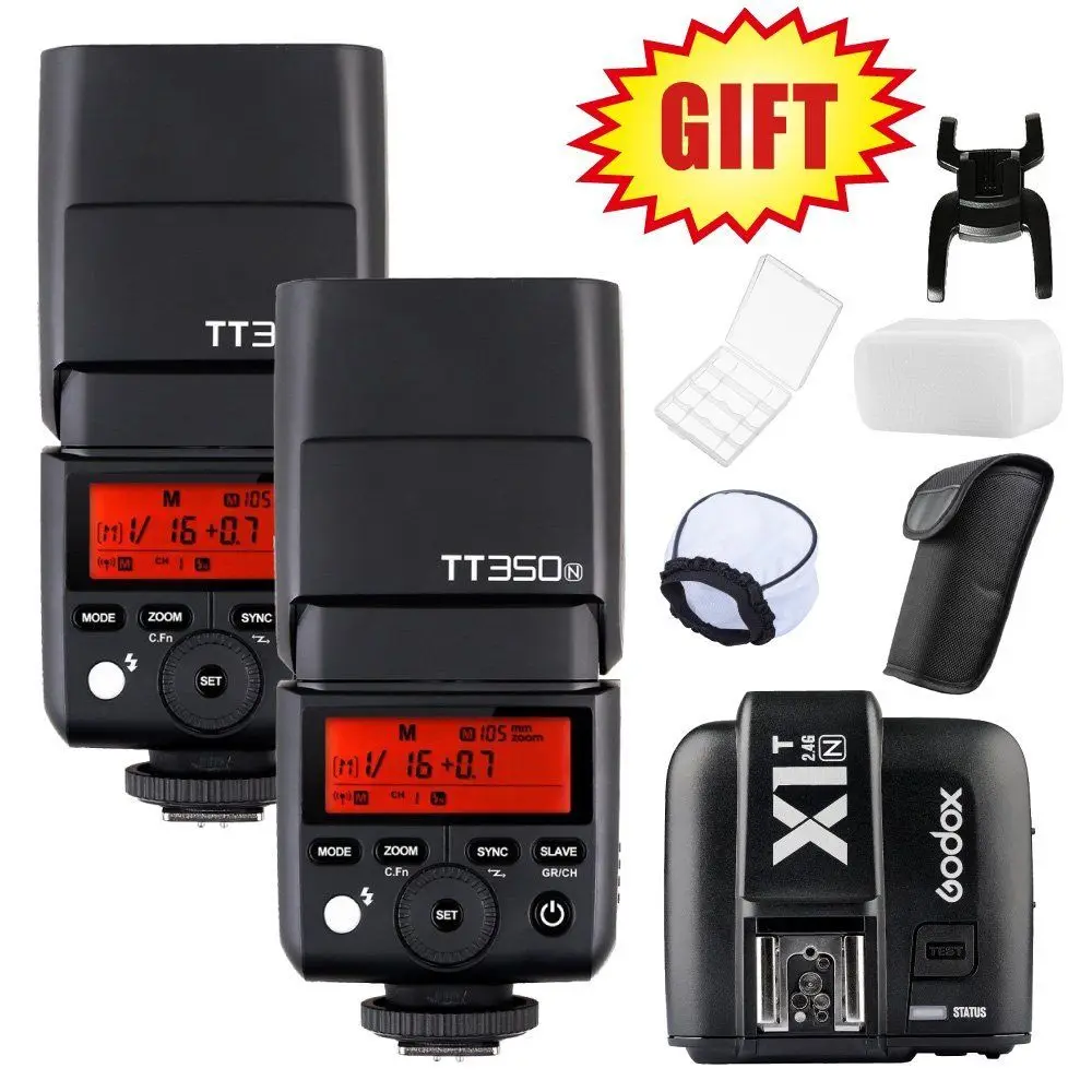 

2X Godox TT350N TT350 GN36 2.4G TTL HSS Flash Speedlite for Nikon Mirrorless Camera