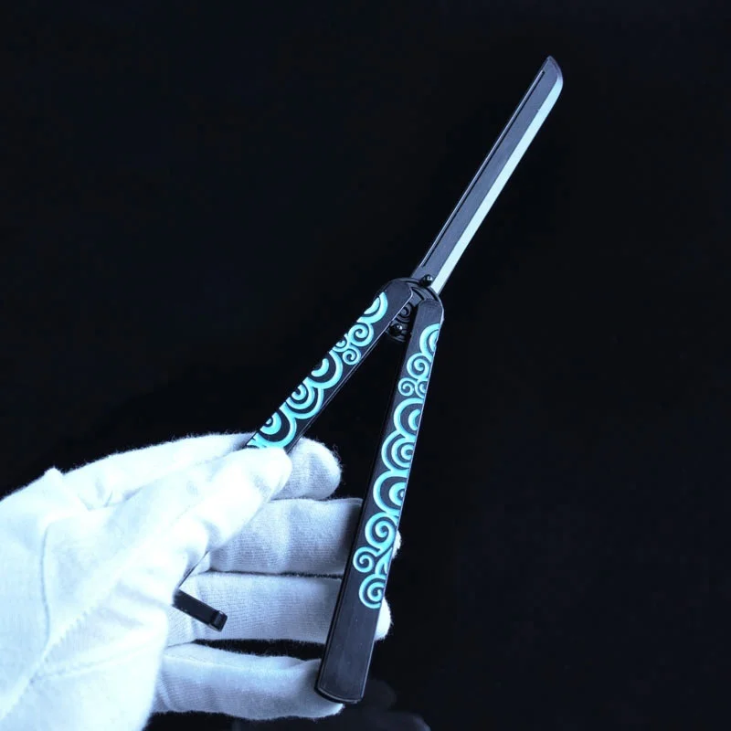 

GINTAMA Unsharpened Blade Butterfly Knife Trainer Practice Training Tool Balisong Trainer Unsharpened Blade Toy