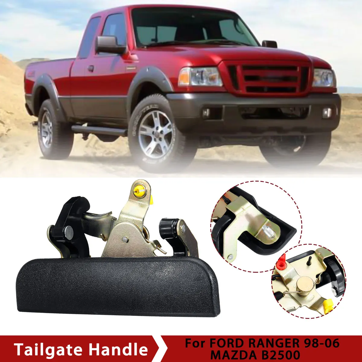 

Black Rear Tailgate Trunk Handle For Ford Ranger For Mazda B2500 For Pickup 1999 2000 2001 2002 2003 2004 2005 2006 2007