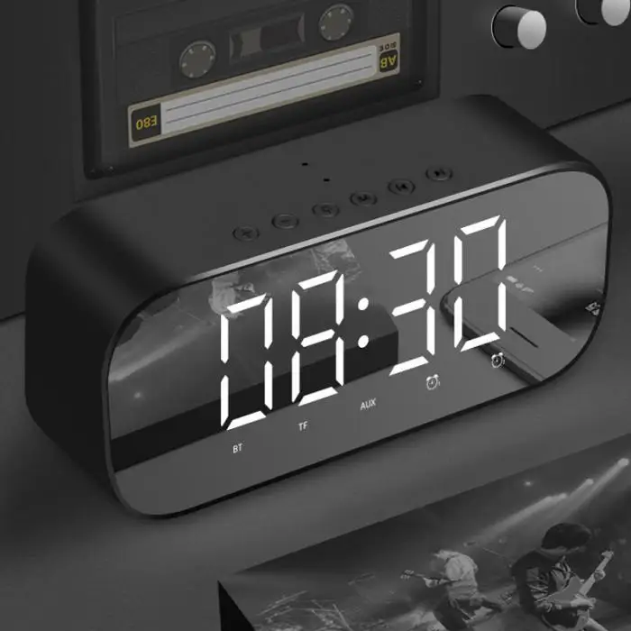Светодиодный Будильник для цифровые часы в спальню беспроводные bluetooth-колонки MU