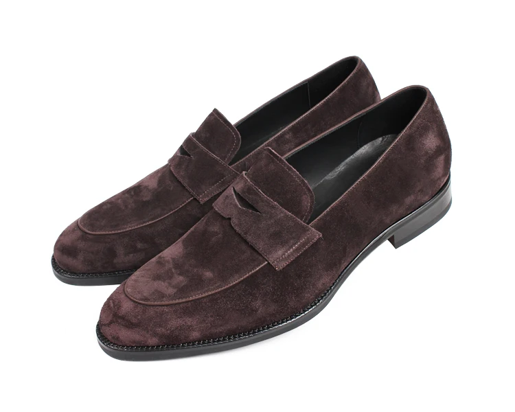 VIKEDUO/Новинка; коричневые Лоферы для мужчин; сделанный вручную с патиной Блейк; повседневная обувь из коровьей замши; Свадебная обувь; Zapato Hombre; слипоны на плоской подошве