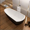 1800mm Solid Surface Stone Bathtub Rectangular Freestanding Corian Exterior Black Interior White Finishing Tub RS6592G 2