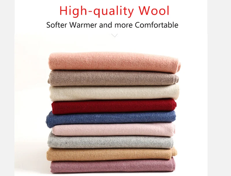 Luxury Winter Scarf Wool Cashmere Scarf Poncho Stoles Women Thicken Warm Scarves Wrap Pashmina Tassels Solid Color Scarf