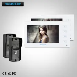 HOMSECUR 7 "проводной телефон видео домофон Системы + сенсорная кнопка: TC031 + TM704-W