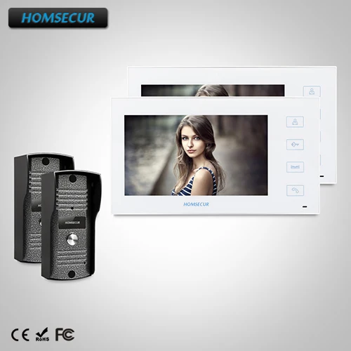 

HOMSECUR 7" Wired Video Door Phone Intercom System+Touch Button : TC031 + TM704-W
