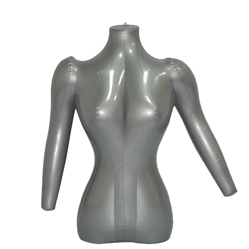 Free shipping Inflatable Female Woman Half Body With Arm Maniqui Stand Inflatable Mannequin Shirt Tee-Top Display Torso Model (2)