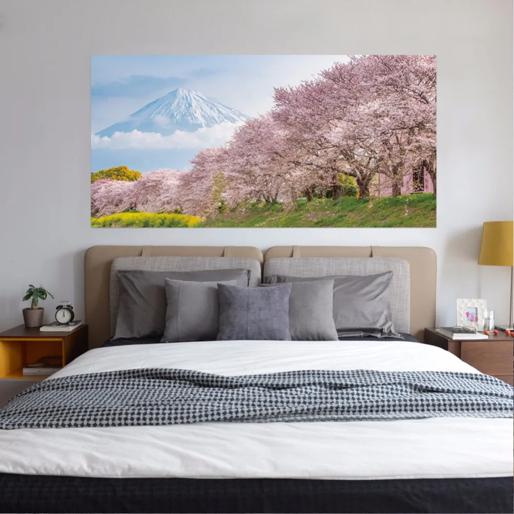 3D New Arrival Japan Sakura Bed Headboard landscape Murals 