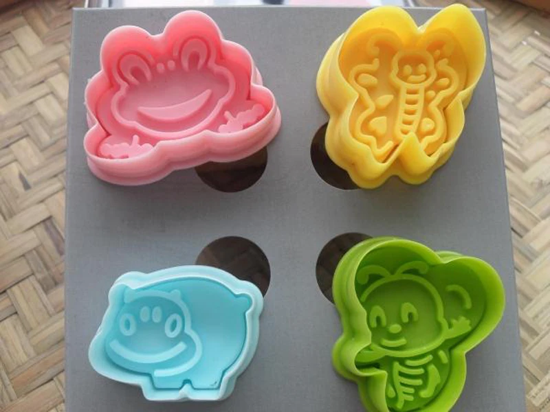 4 шт./компл. 3D резак для печенья Sugarcraft плунжерное печенье Форма лягушка пчела