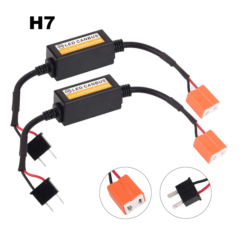 2 шт. H7 светодиодный Canbus Error отдельный декодер для H4 светодиодный фары лампы наборы для внедорожников Противотуманные фары H1 H8 H11 HB3 HB4 адаптер анти-мерцание
