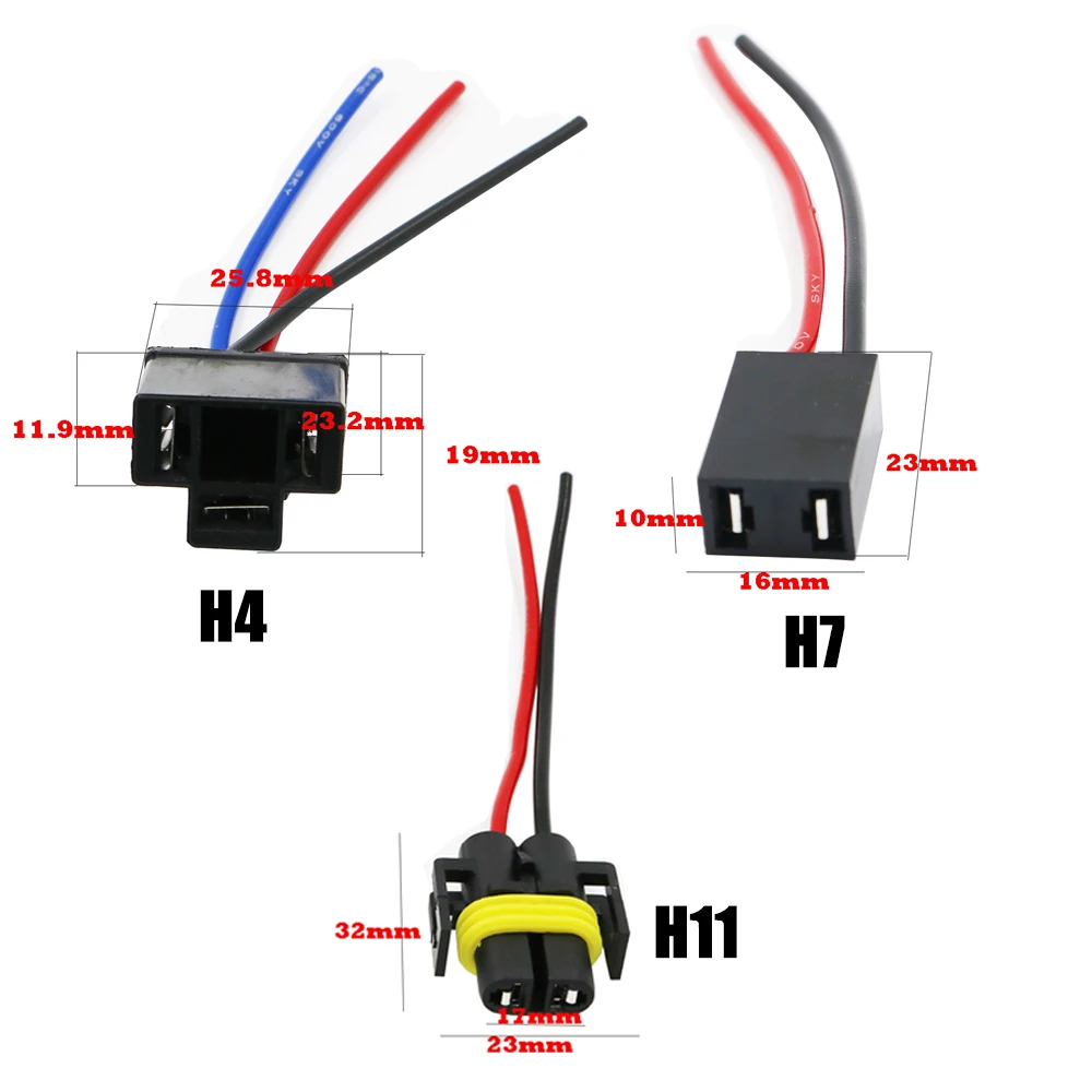 H4 H7 H11 H13 H16 5202 Female Adapter Sockets Pigtail Wiring Harness Connector Holder Plug 1Pcs for Headlight Fog Light Retrofit headlight holder,light holder,lamp holder,light bulb socket,socket connector plug adapter