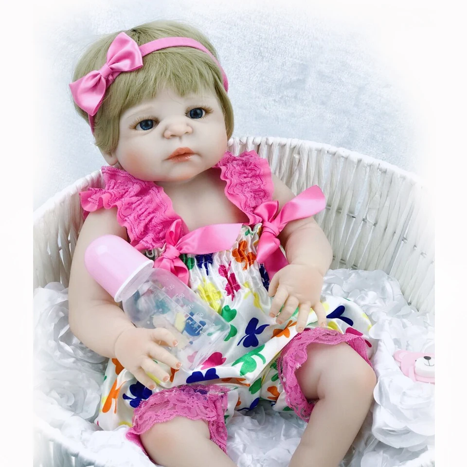 23 Inch Newborn Dolls Baby Realistic Full Body Silicone Reborn Babies