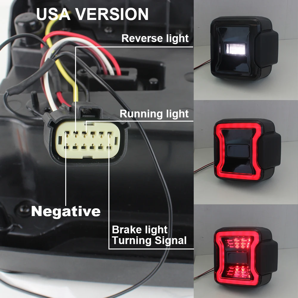 Для Jeep Wrangler JL светодиодный задний фонарь, автомобильный светильник, дымовая, США или европейская версия, задние лампы, стоп-сигнал, задний, дневные ходовые огни
