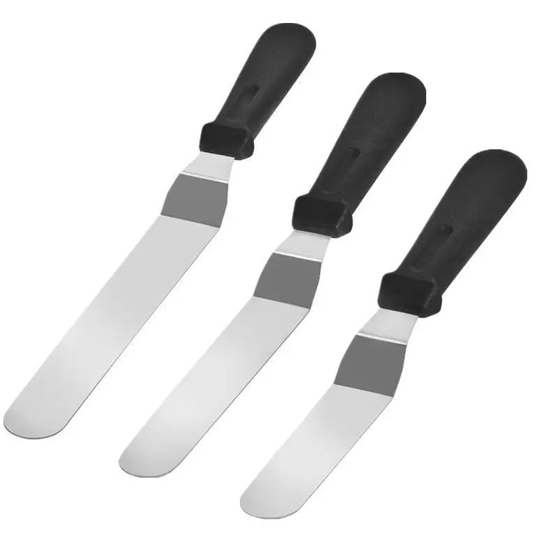 3 Pieces Angled Icing Spatula Set Stainless Steel Offset Spatula Angled