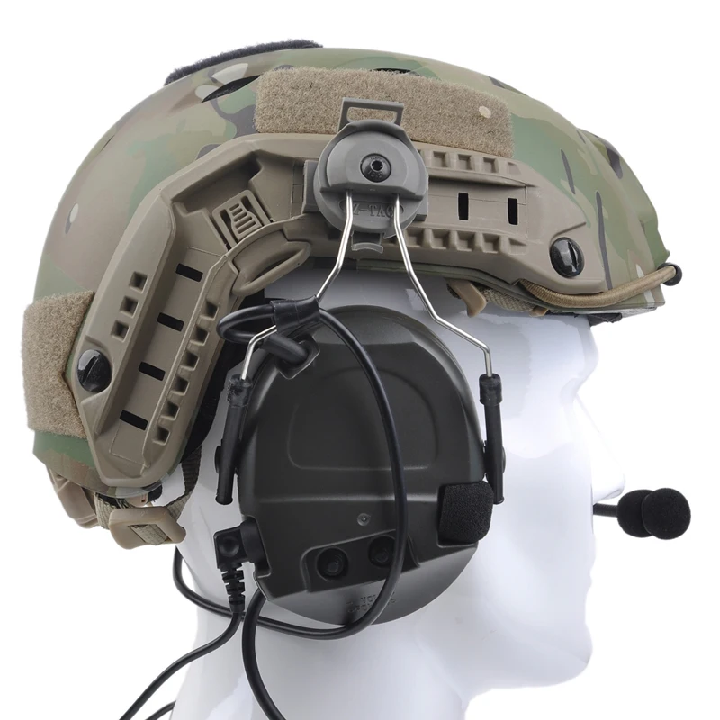 Redução de Ruído Fone de Ouvido com Peltor Definido para Capacetes Fone de Ouvido Tático Ztac Airsoft Comtac i Capacete Ferroviário Adaptador Rápidos Militar z 4 capacete ferroviário adaptador definido para capacetes rápidos fone de ouvido militar