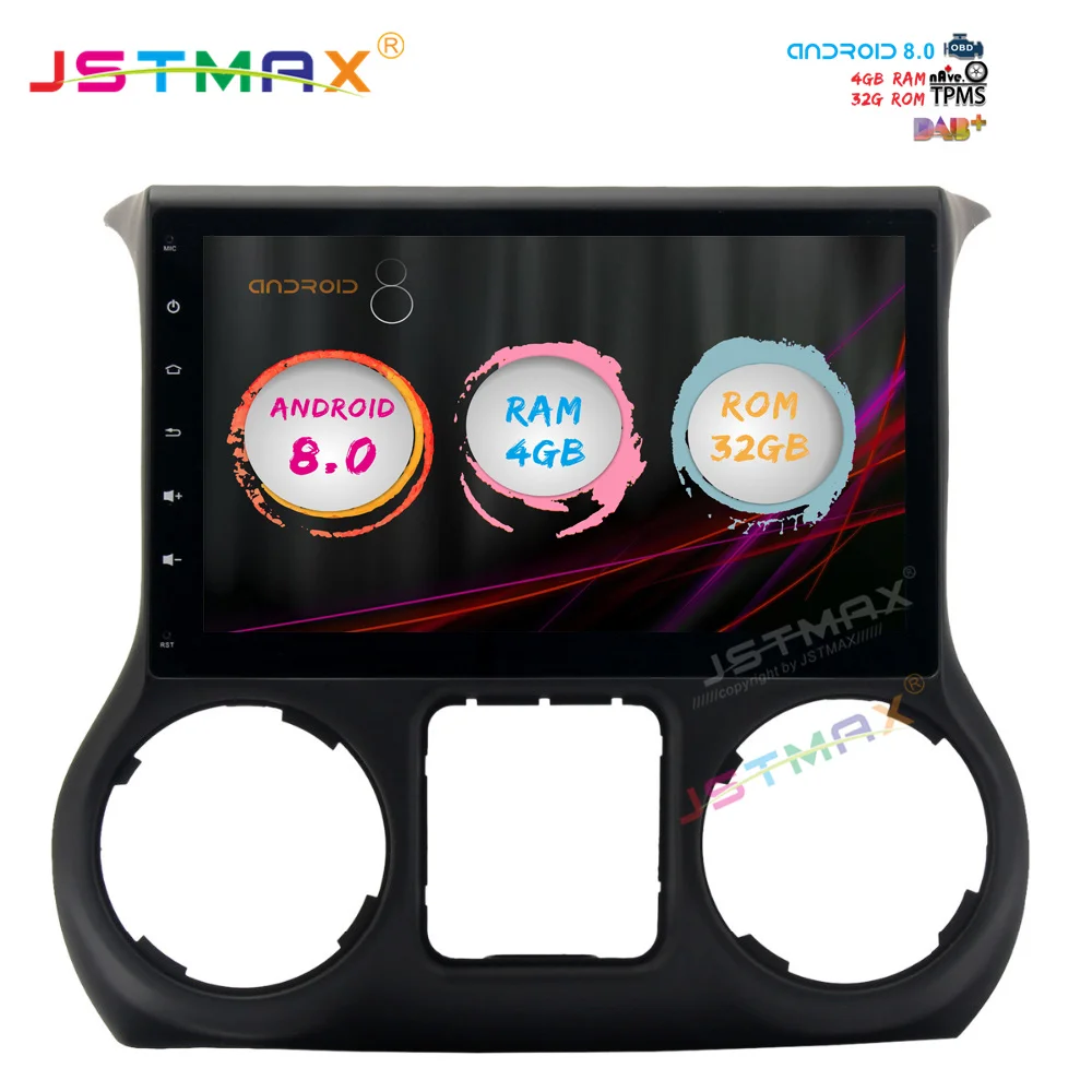 Best JSTMAX 10.2" Android 8.0 car dvd for Jeep Wrangler 2011 2012 2013 2014 2015 2016 gps navi Octa Core 4GB 32GB Auto Stereo(NO dvd) 0