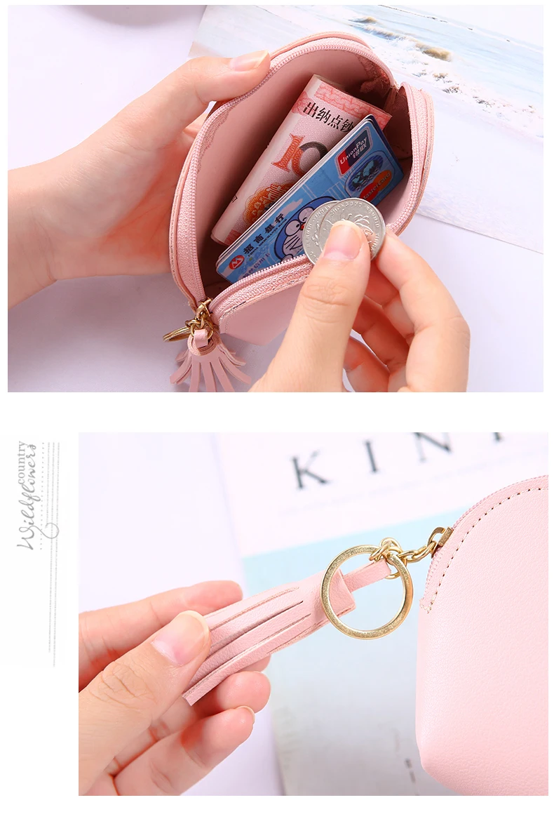 APP блог милый кот Женский кошелек для монет мода мини маленький кожаный женский ключ карта денежная сумка кошелек кисточка оставить брелок
