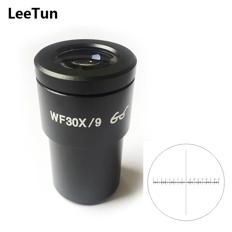 

1 piece Stereo Microscope Eyepiece WF30 High Eye Point Eyepiece with Reticle Scale Field of View 9 mm Mounting Size 30 mm