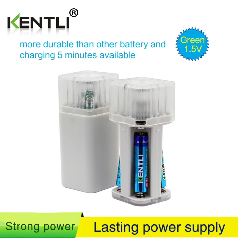 Online 4 stücke KENTLI 1,5 v 3000mWh Li polymer li ion lithium wiederaufladbare AA batterie batterien + 4 slots Ladegerät mit LED taschenlampe