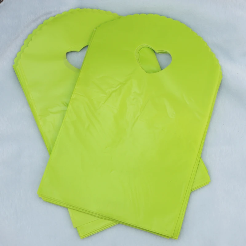 Wholesale 50pcs Light Green Plastic Bag 13x21cm Small Jewelry Shopping