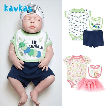 

KAVKAS Newborn Baby Set Summer Skirt 100% Cotton Sleeveless Unisex Sleeping Clothing Breathable Sweat Absorption For 0-12M Babe
