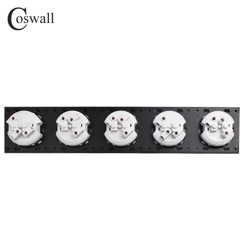 Coswall Crystal Tempered Pure Glass Black Panel