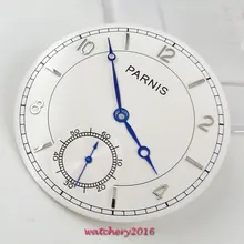 Parnis 38,9 мм синие руки белый циферблат fit 6498 ST move мужские часы t циферблат+ руки
